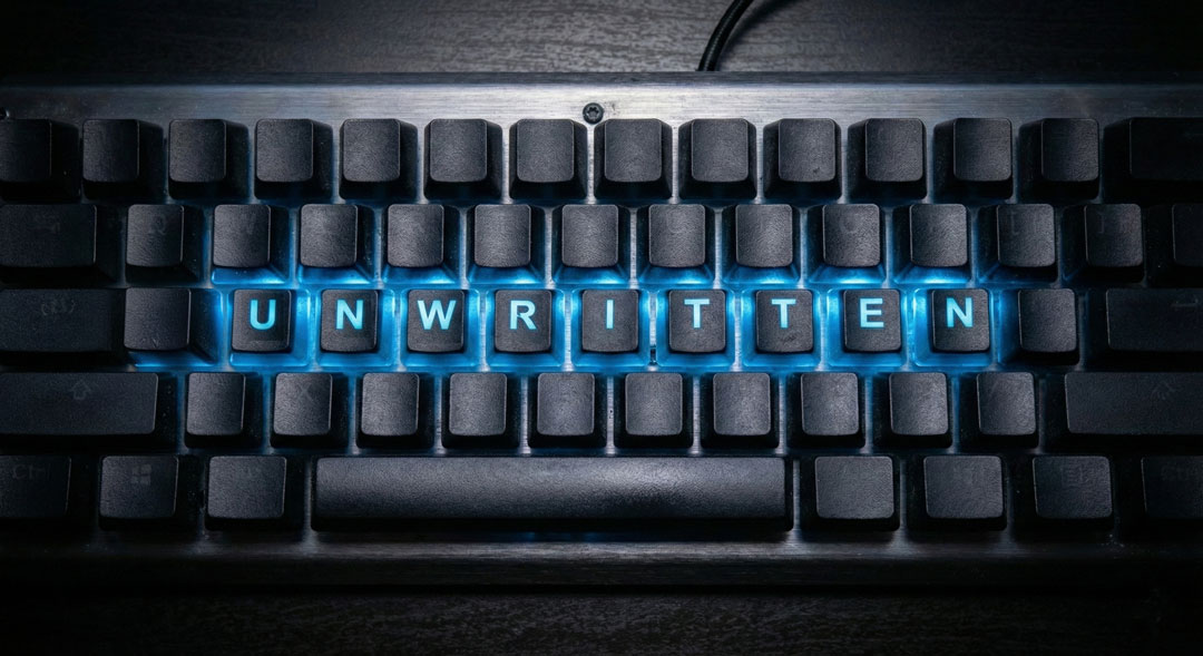 Unwritten written with keys of a keyboard
